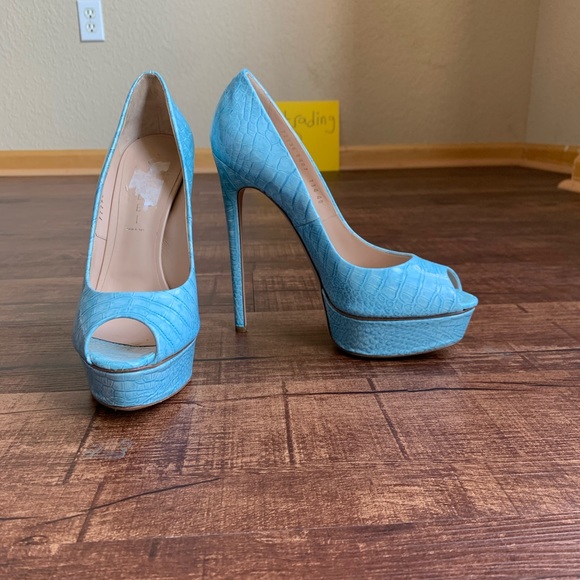 Casadei snake print peeptoe stiletto platform heel - Picture 11 of 14